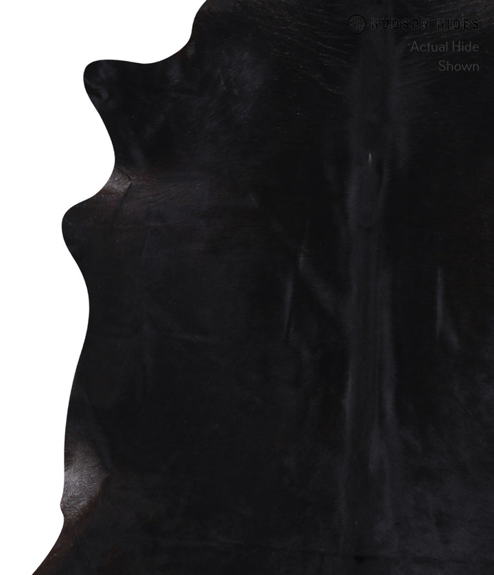Solid Black X-Large Brazilian Cowhide Rug 6'10"H x 6'6"W #A6308 by Hudson Hides