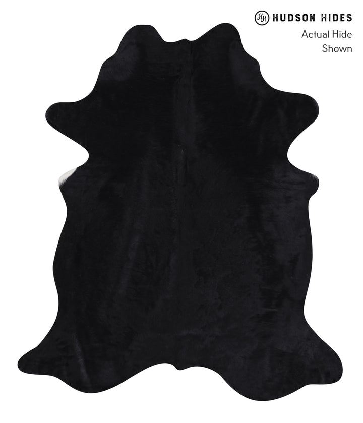 Solid Black X-Large Brazilian Cowhide Rug 7'0"H x 5'11"W #A6309 by Hudson Hides