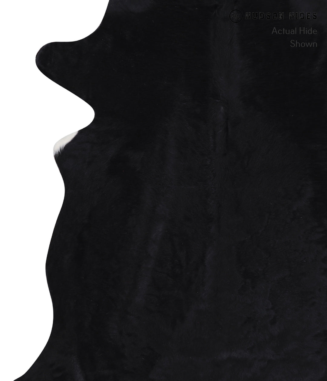 Solid Black X-Large Brazilian Cowhide Rug 7'0"H x 5'11"W #A6309 by Hud