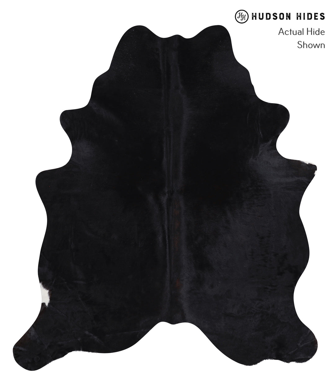 Solid Black X-Large Brazilian Cowhide Rug 7'1"H x 6'3"W #A6359 by Huds