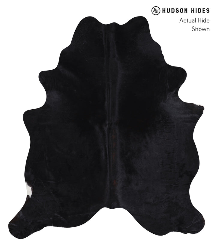 Solid Black X-Large Brazilian Cowhide Rug 7'1"H x 6'3"W #A6359 by Hudson Hides