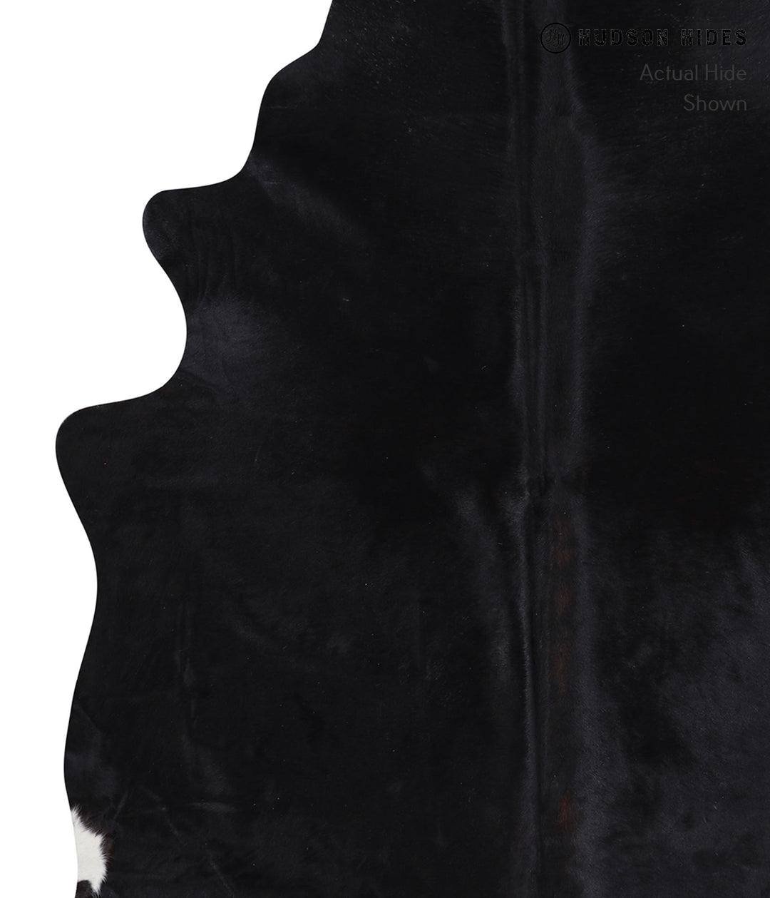 Solid Black X-Large Brazilian Cowhide Rug 7'1"H x 6'3"W #A6359 by Huds