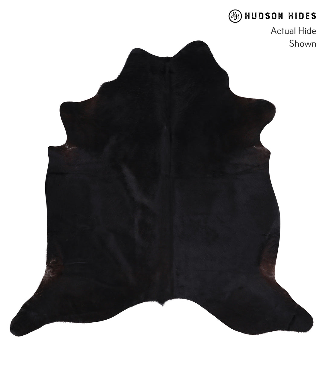 Solid Black X-Large Brazilian Cowhide Rug 6'9"H x 6'11"W #A6360 by Hud