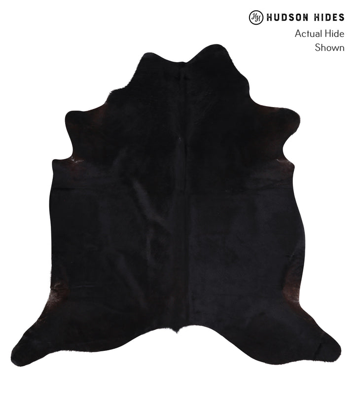 Solid Black X-Large Brazilian Cowhide Rug 6'9"H x 6'11"W #A6360 by Hudson Hides
