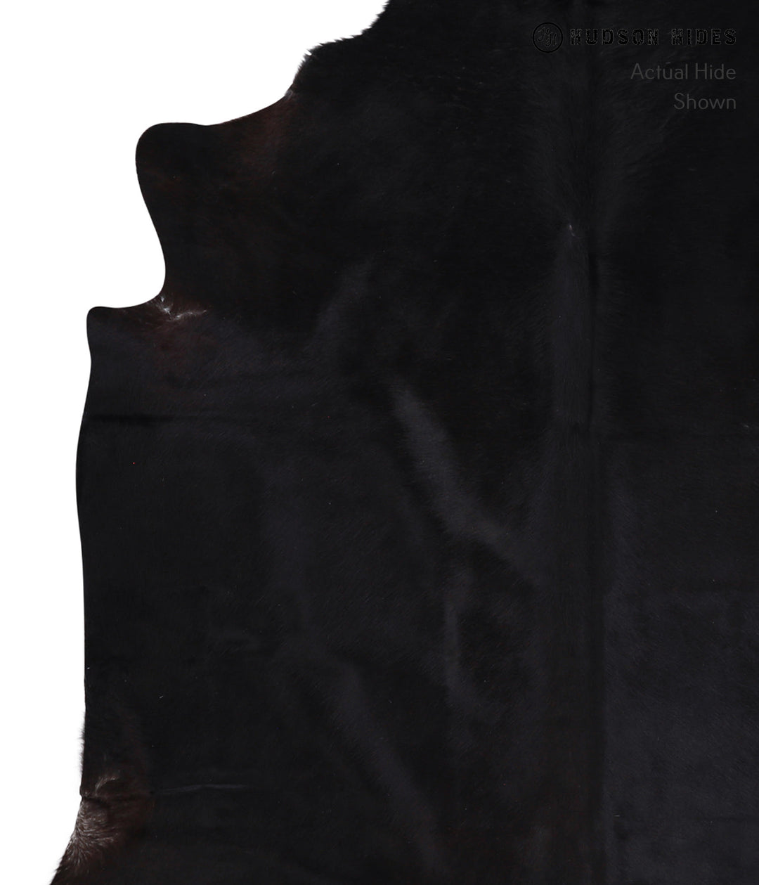 Solid Black X-Large Brazilian Cowhide Rug 6'9"H x 6'11"W #A6360 by Hud