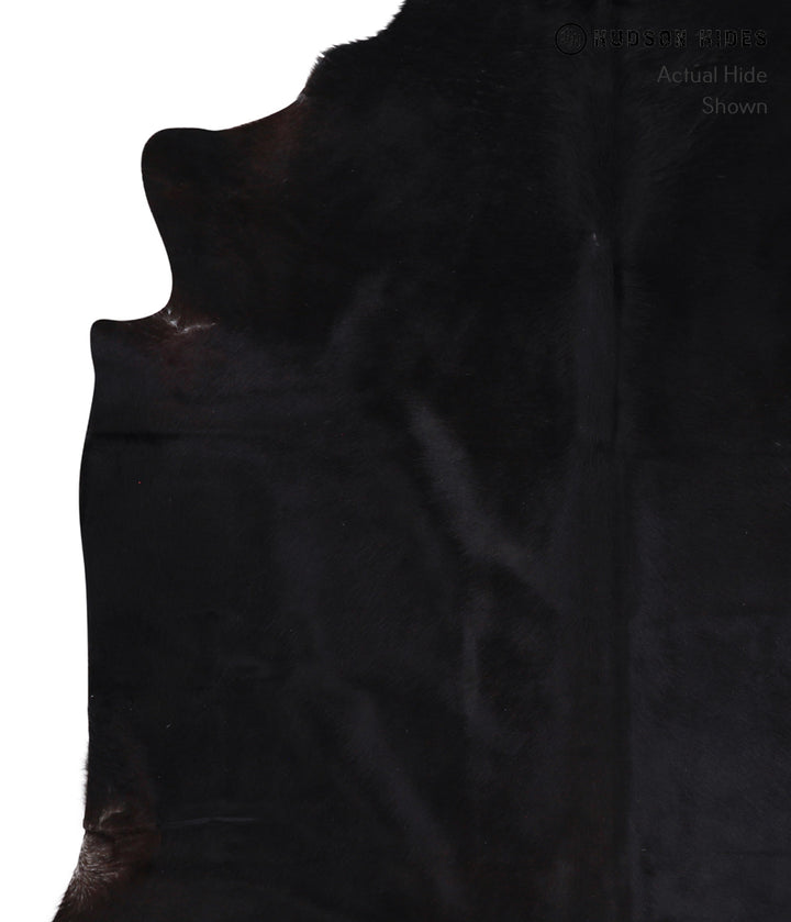Solid Black X-Large Brazilian Cowhide Rug 6'9"H x 6'11"W #A6360 by Hudson Hides