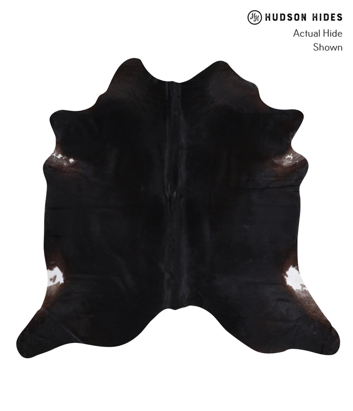 Solid Black X-Large Brazilian Cowhide Rug 6'2"H x 6'8"W #A6372 by Hudson Hides