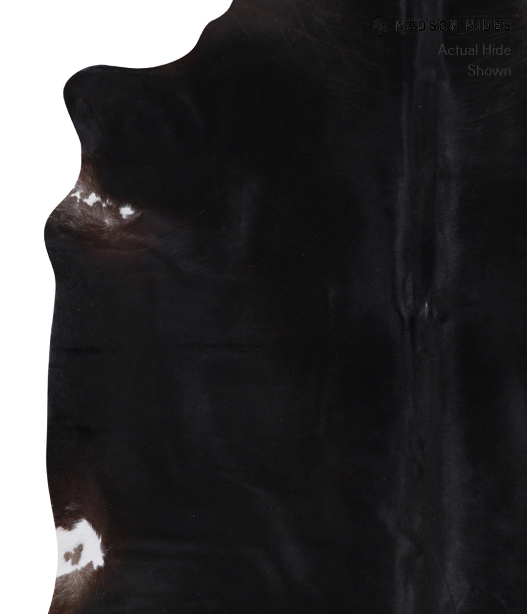 Solid Black X-Large Brazilian Cowhide Rug 6'2"H x 6'8"W #A6372 by Huds