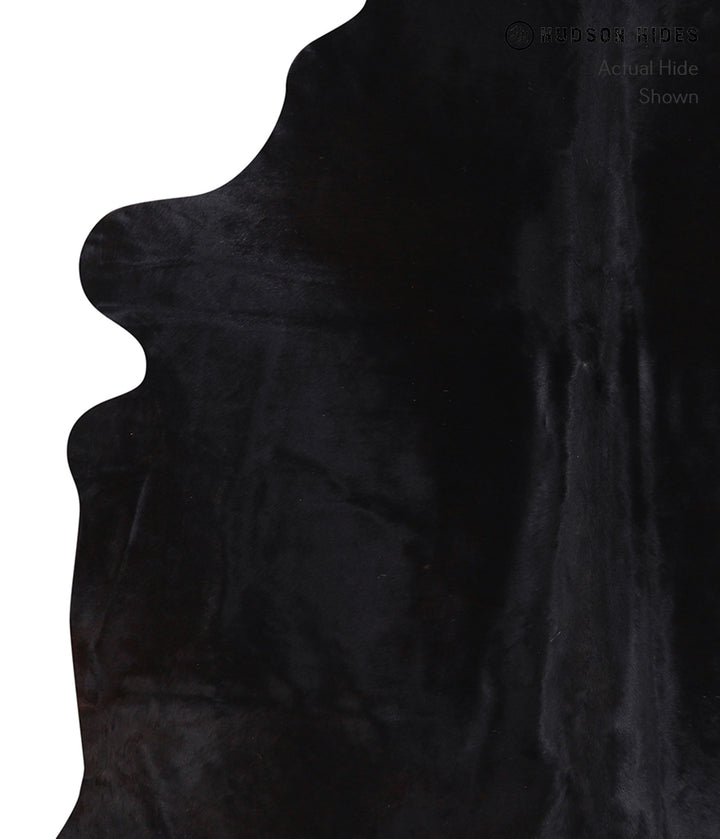 Solid Black X-Large Brazilian Cowhide Rug 6'4"H x 6'9"W #A6376 by Hudson Hides