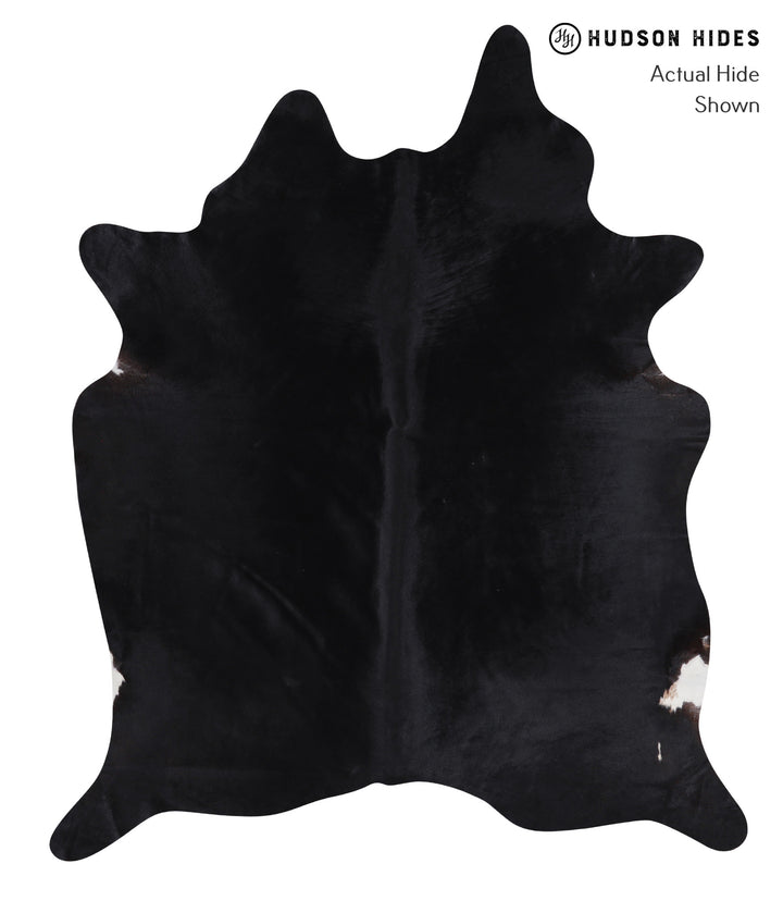 Solid Black X-Large Brazilian Cowhide Rug 7'0"H x 5'11"W #A6378 by Hudson Hides