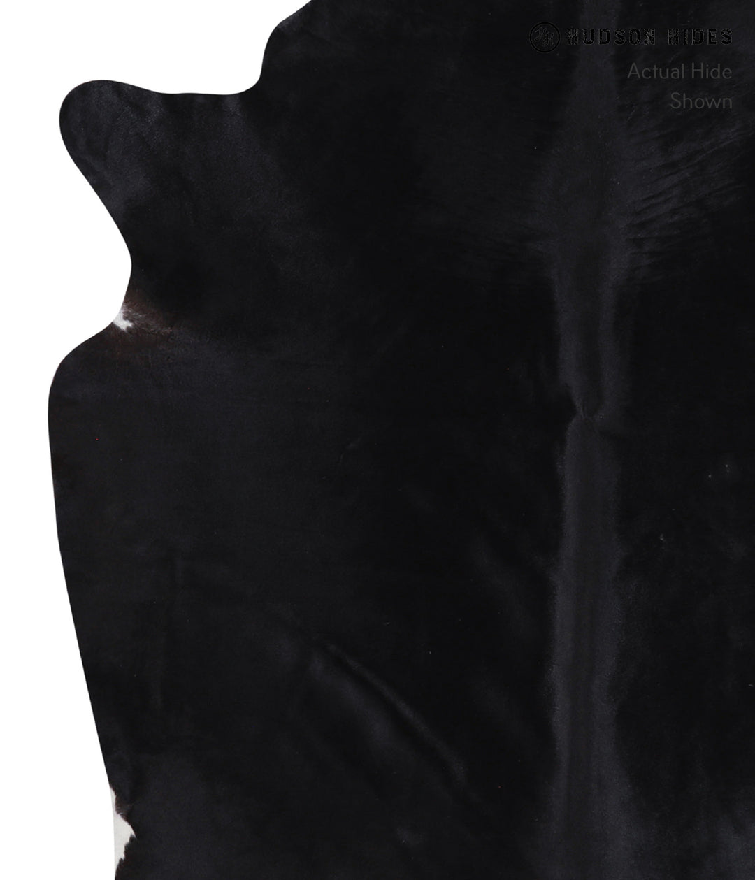 Solid Black X-Large Brazilian Cowhide Rug 7'0"H x 5'11"W #A6378 by Hud