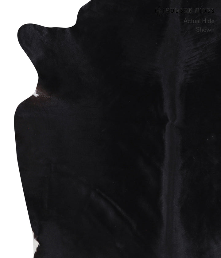 Solid Black X-Large Brazilian Cowhide Rug 7'0"H x 5'11"W #A6378 by Hudson Hides