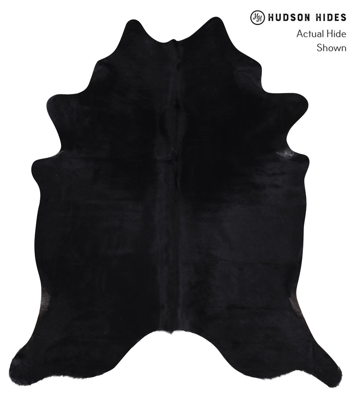 Solid Black X-Large Brazilian Cowhide Rug 7'3"H x 6'6"W #A6391 by Hudson Hides