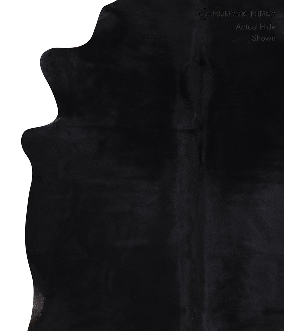 Solid Black X-Large Brazilian Cowhide Rug 7'3"H x 6'6"W #A6391 by Huds