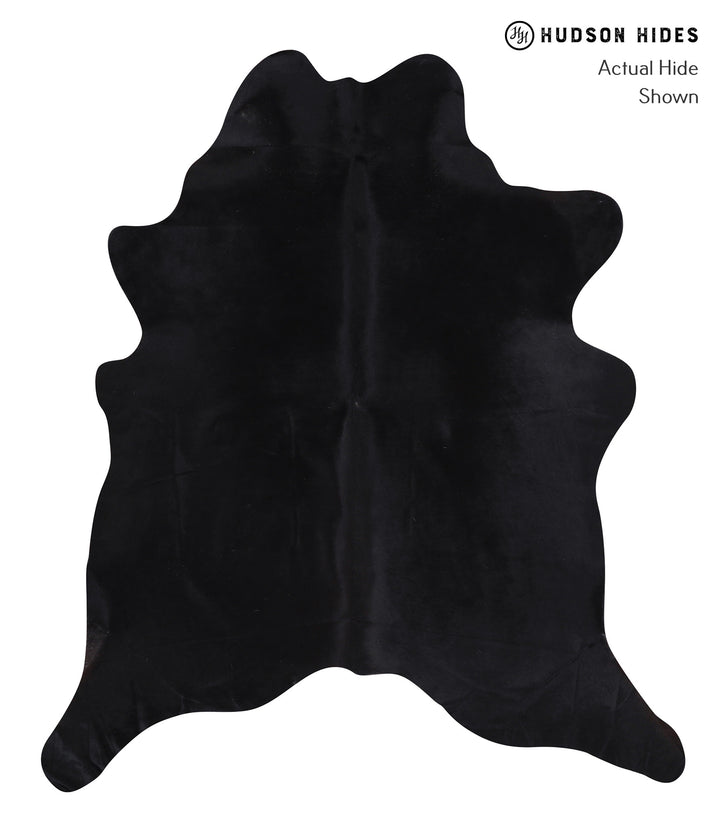 Solid Black X-Large Brazilian Cowhide Rug 6'9"H x 5'11"W #A6393 by Hudson Hides