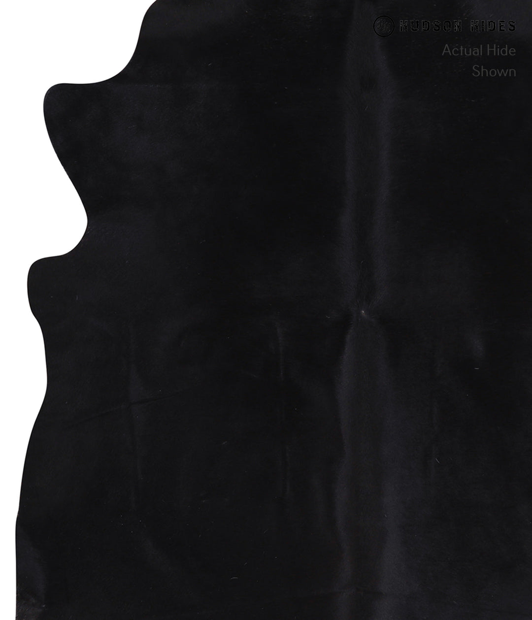 Solid Black X-Large Brazilian Cowhide Rug 6'9"H x 5'11"W #A6393 by Hud