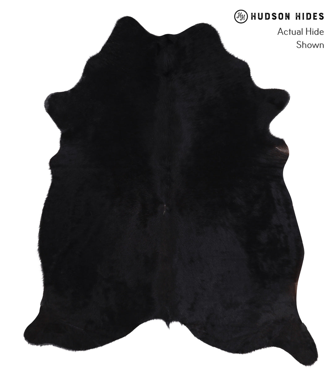 Solid Black X-Large Brazilian Cowhide Rug 6'11"H x 5'11"W #A6397 by Hu
