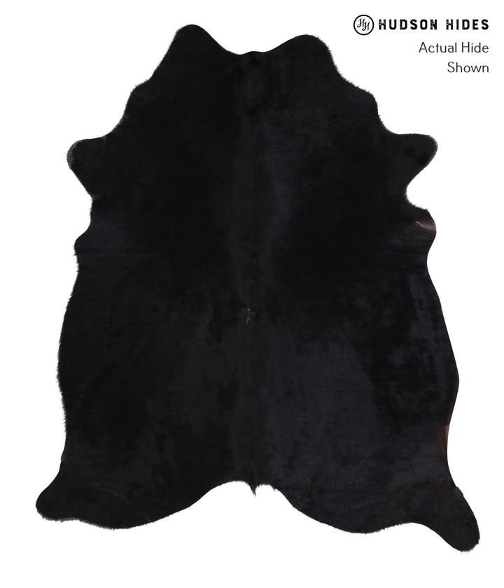Solid Black X-Large Brazilian Cowhide Rug 6'11"H x 5'11"W #A6397 by Hudson Hides
