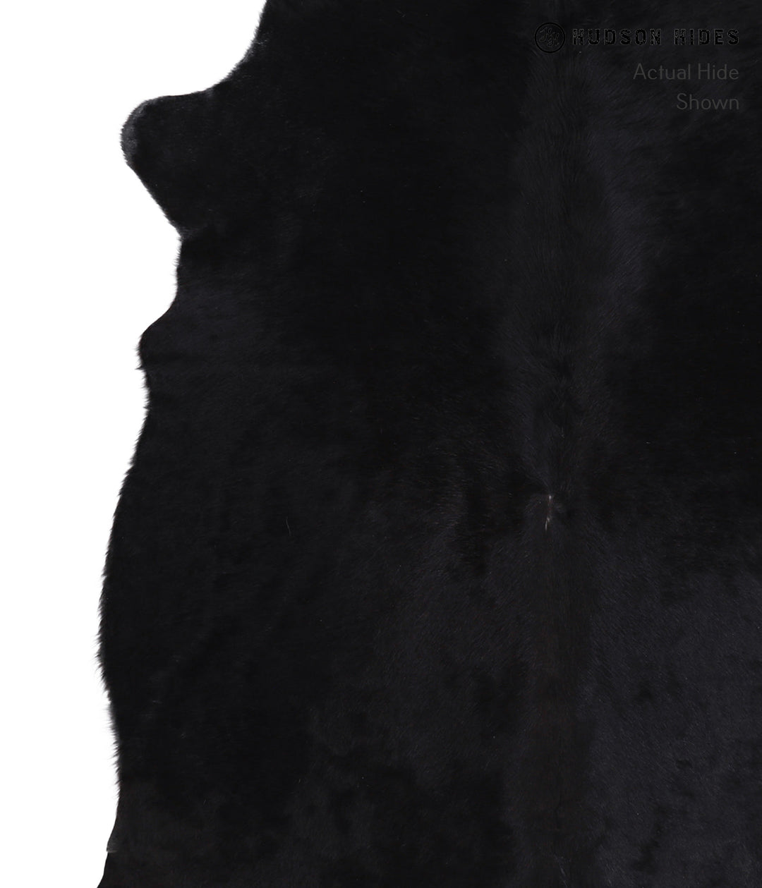 Solid Black X-Large Brazilian Cowhide Rug 6'11"H x 5'11"W #A6397 by Hu