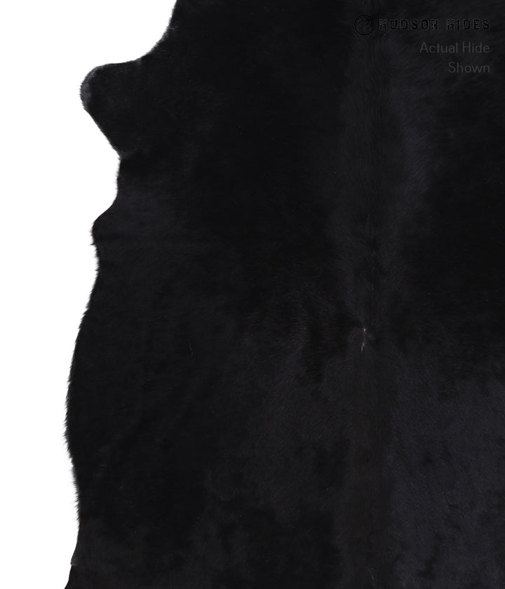 Solid Black X-Large Brazilian Cowhide Rug 6'11"H x 5'11"W #A6397 by Hudson Hides