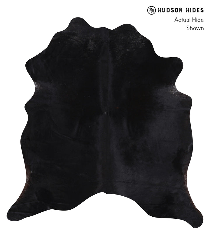 Solid Black X-Large Brazilian Cowhide Rug 6'6"H x 6'1"W #A6405 by Hudson Hides