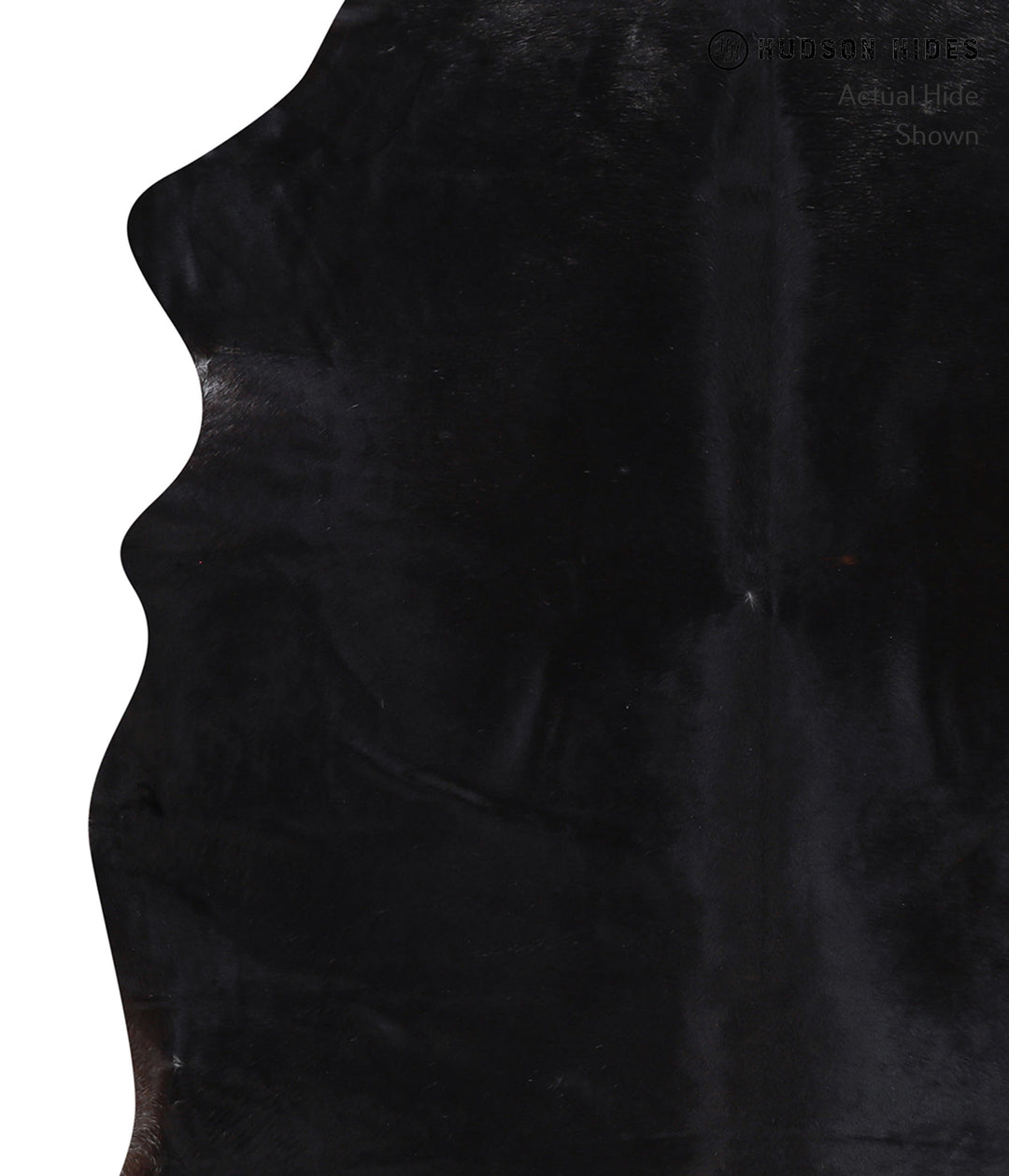 Solid Black X-Large Brazilian Cowhide Rug 6'6"H x 6'1"W #A6405 by Huds