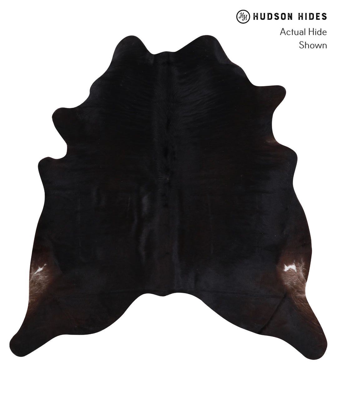 Solid Black X-Large Brazilian Cowhide Rug 6'7"H x 6'5"W #A6406 by Huds