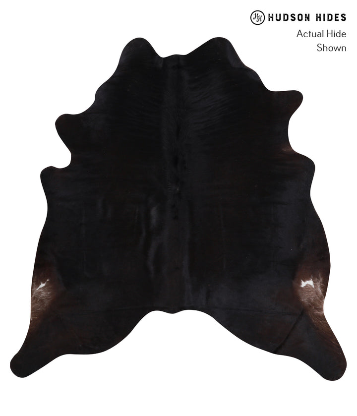 Solid Black X-Large Brazilian Cowhide Rug 6'7"H x 6'5"W #A6406 by Hudson Hides