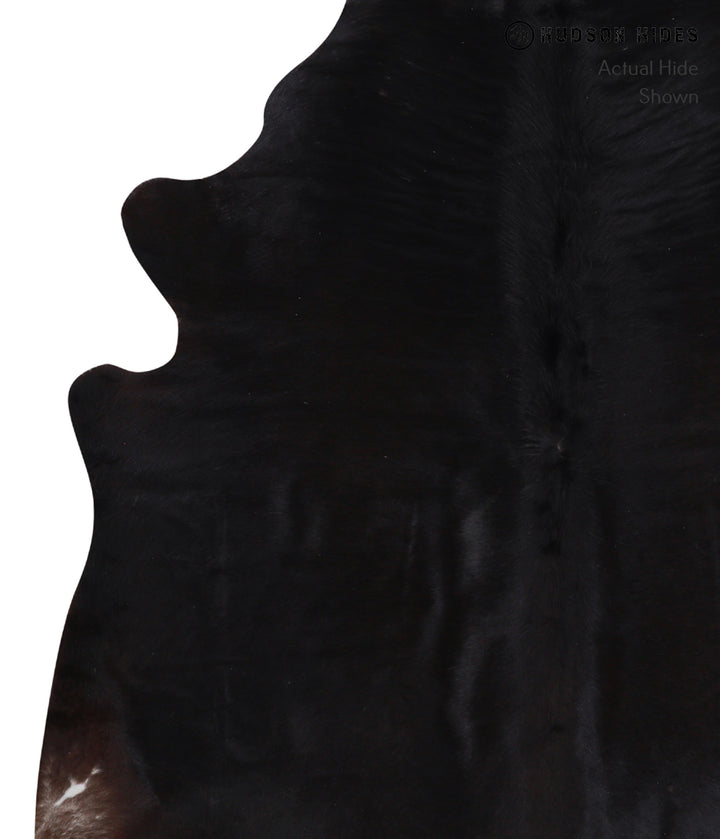 Solid Black X-Large Brazilian Cowhide Rug 6'7"H x 6'5"W #A6406 by Hudson Hides