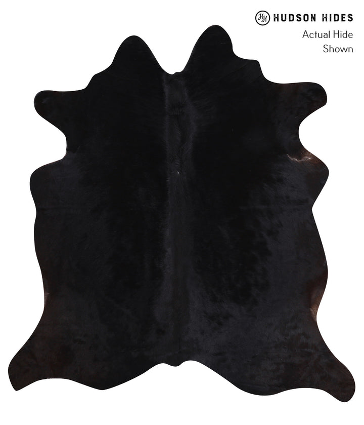 Solid Black X-Large Brazilian Cowhide Rug 6'8"H x 6'2"W #A6455 by Hudson Hides