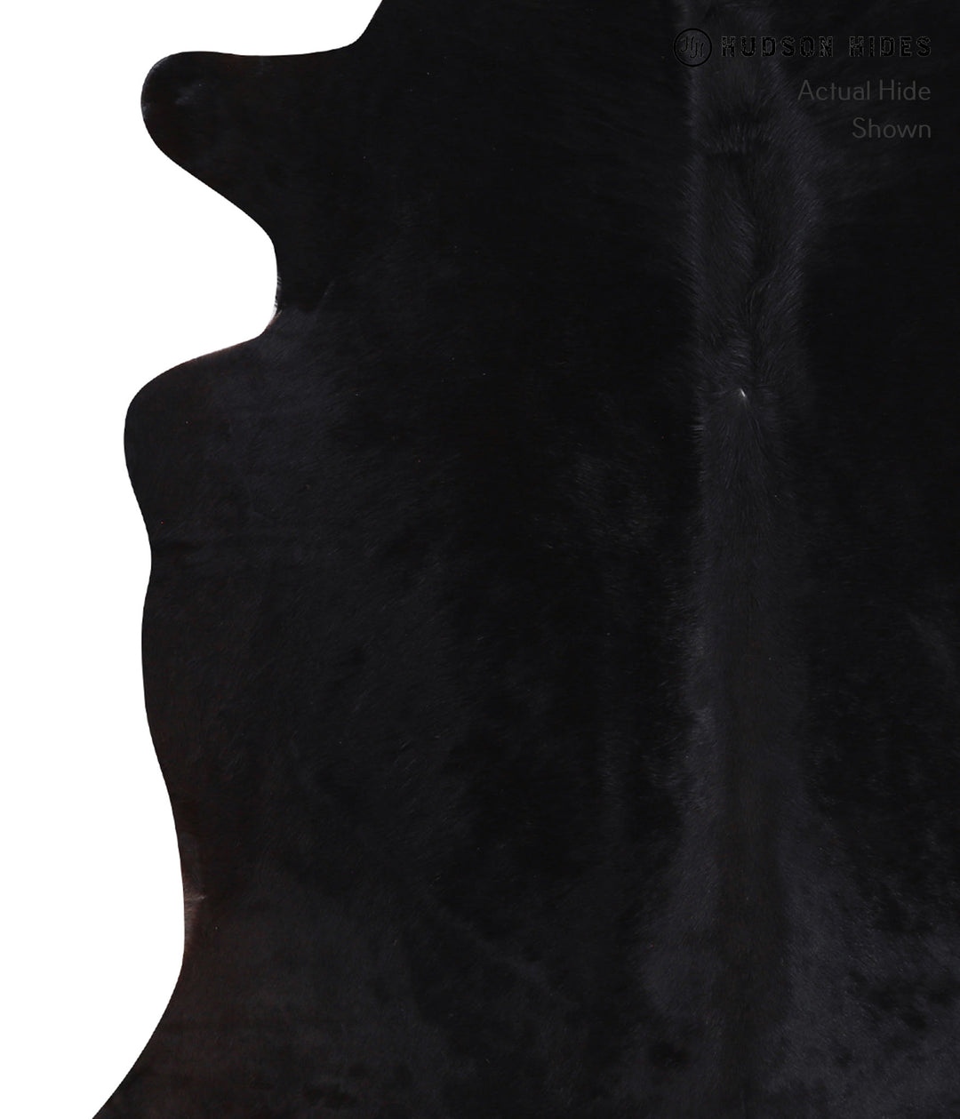 Solid Black X-Large Brazilian Cowhide Rug 6'8"H x 6'2"W #A6455 by Huds