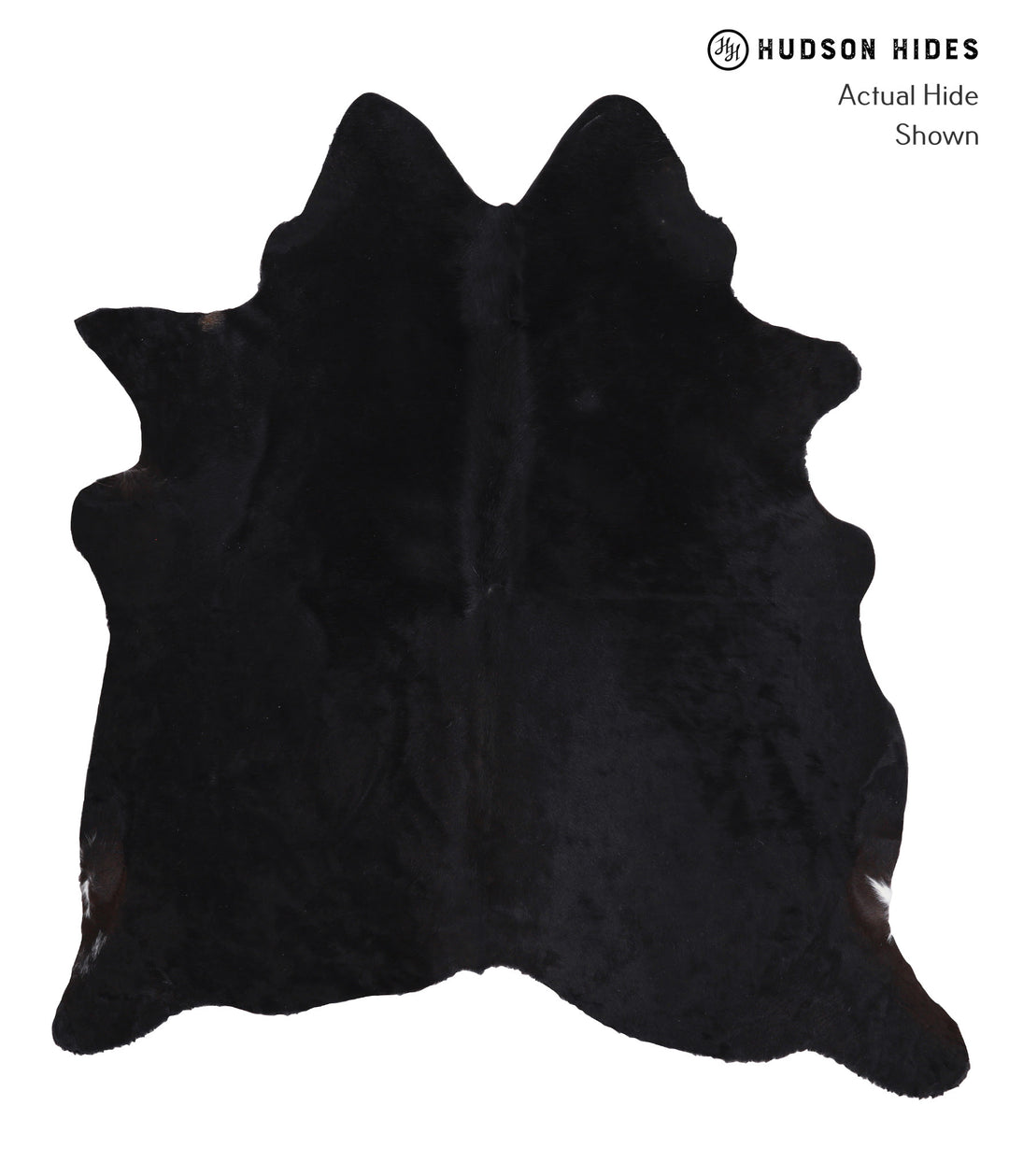 Solid Black X-Large Brazilian Cowhide Rug 6'8"H x 6'3"W #A6472 by Huds
