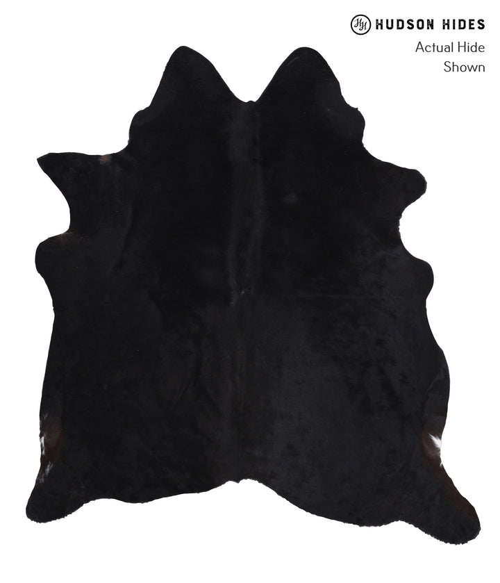 Solid Black X-Large Brazilian Cowhide Rug 6'8"H x 6'3"W #A6472 by Hudson Hides