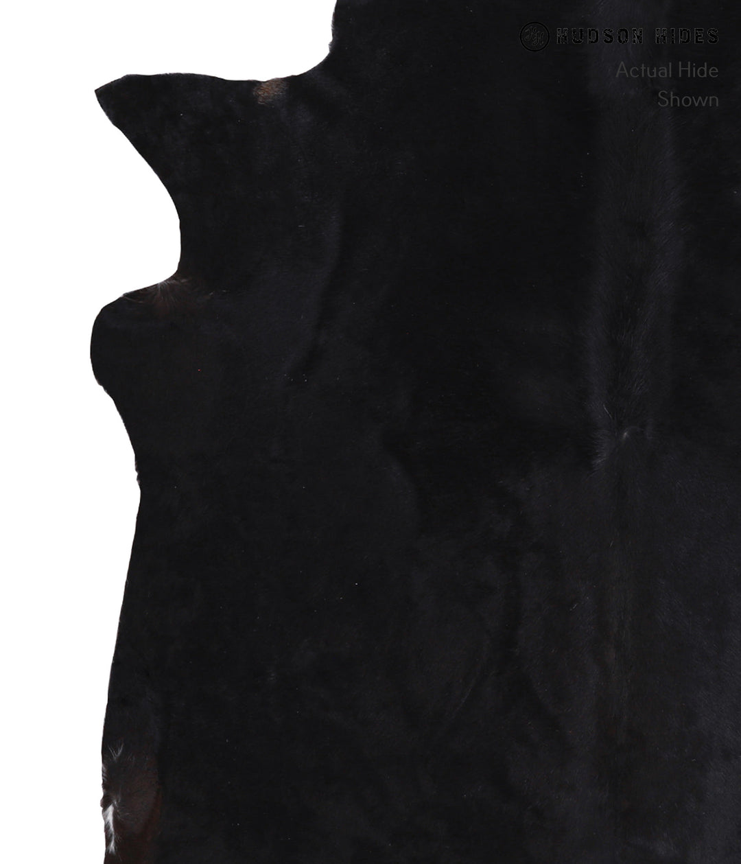 Solid Black X-Large Brazilian Cowhide Rug 6'8"H x 6'3"W #A6472 by Huds