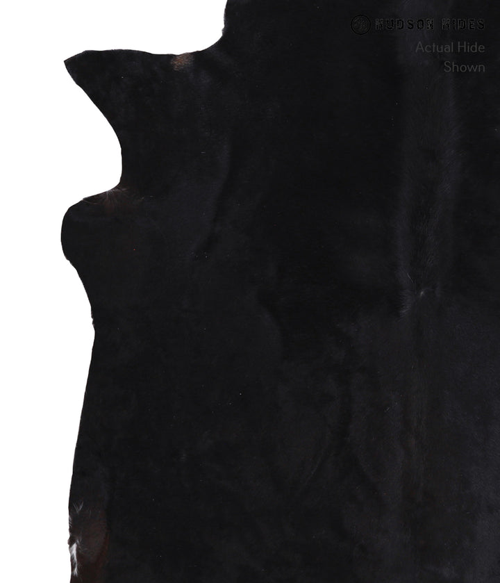 Solid Black X-Large Brazilian Cowhide Rug 6'8"H x 6'3"W #A6472 by Hudson Hides