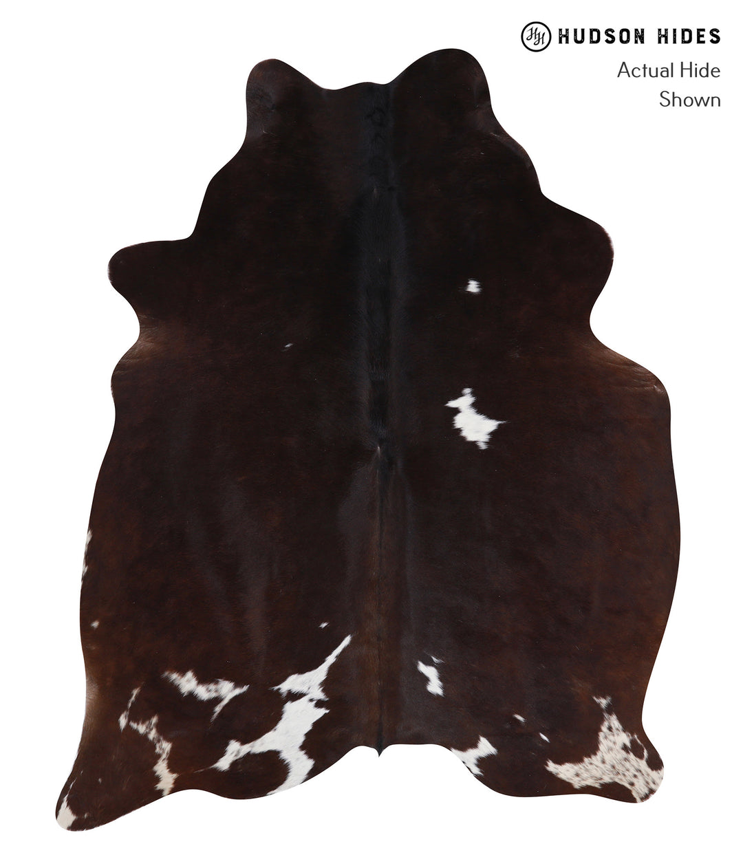 Chocolate and White Large Brazilian Cowhide Rug 6'7"H x 5'3"W #A6985 b