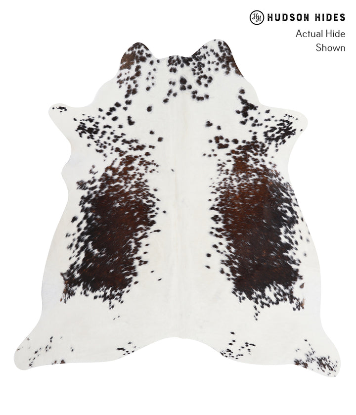 Chocolate and White X-Large Brazilian Cowhide Rug 6'10"H x 6'6"W #A7125 by Hudson Hides