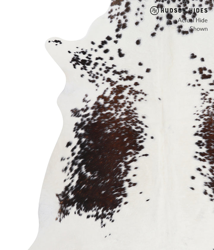 Chocolate and White X-Large Brazilian Cowhide Rug 6'10"H x 6'6"W #A7125 by Hudson Hides