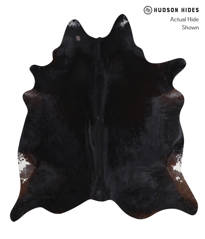 Solid Black X-Large Brazilian Cowhide Rug 7'3"H x 6'7"W #A7165 by Hudson Hides