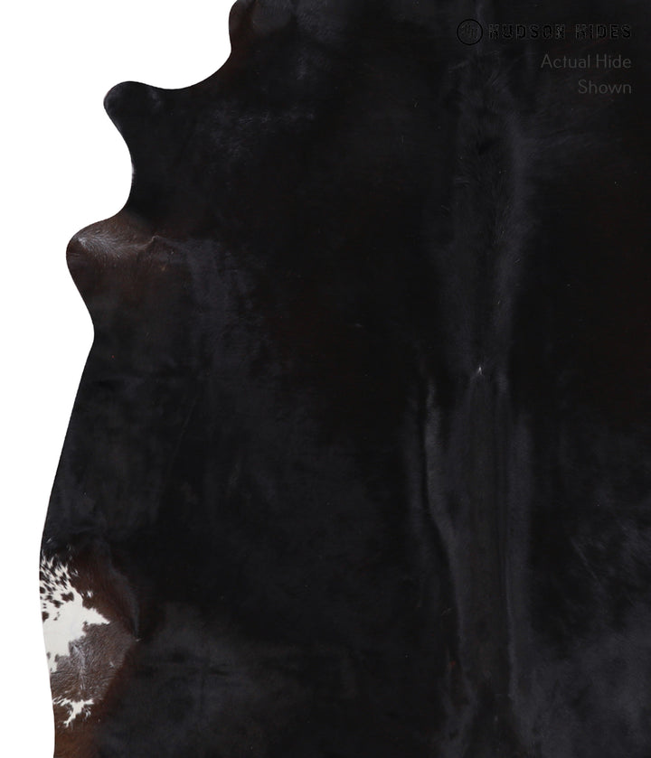 Solid Black X-Large Brazilian Cowhide Rug 7'3"H x 6'7"W #A7165 by Hudson Hides