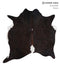 Chocolate and White Large Brazilian Cowhide Rug 5'9