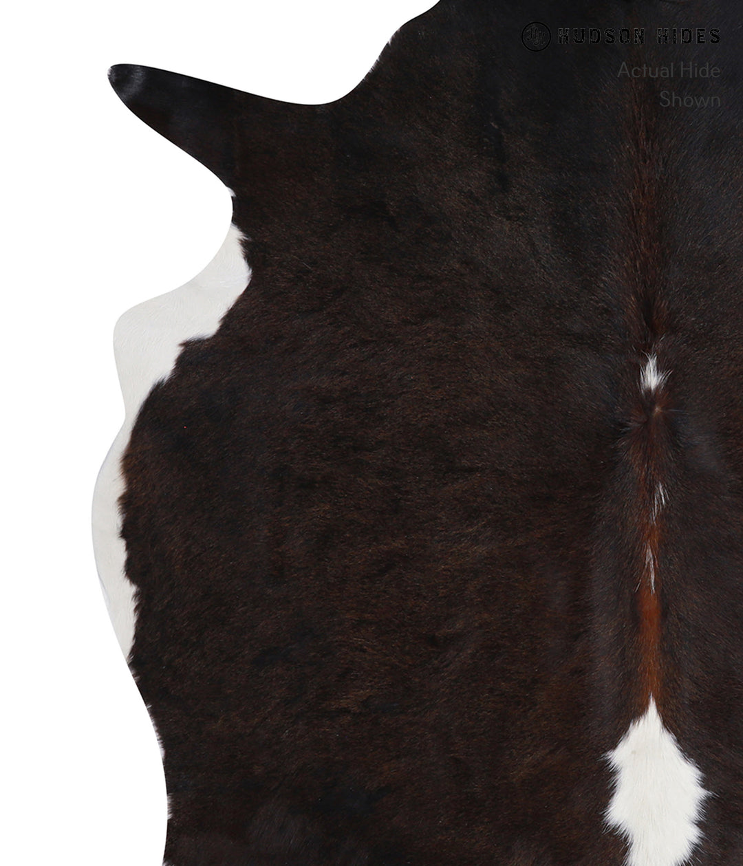 Chocolate and White Large Brazilian Cowhide Rug 5'9"H x 5'7"W #A7386 b