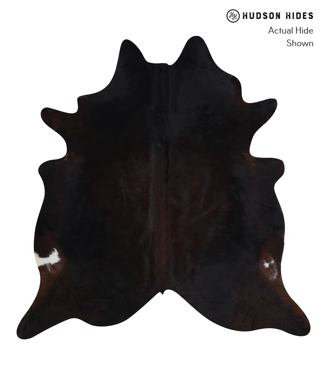 Solid Black X-Large Brazilian Cowhide Rug 7'0"H x 6'9"W #A7429 by Huds