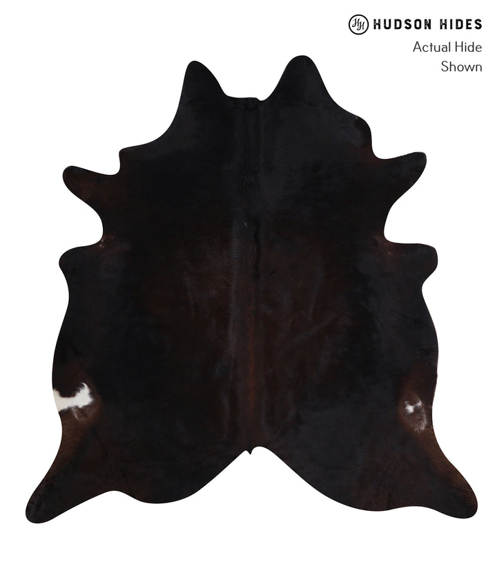 Solid Black X-Large Brazilian Cowhide Rug 7'0"H x 6'9"W #A7429 by Hudson Hides