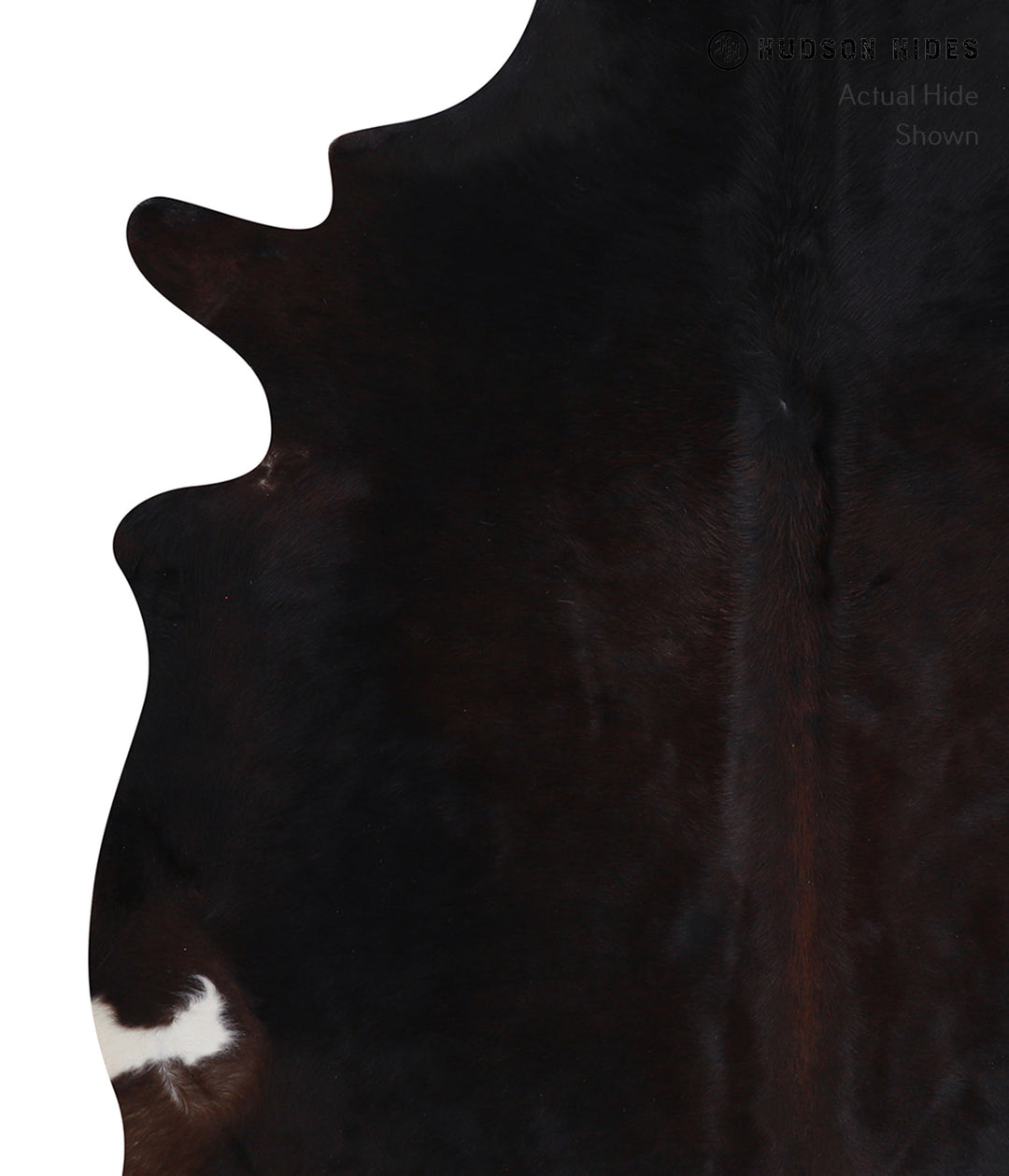 Solid Black X-Large Brazilian Cowhide Rug 7'0"H x 6'9"W #A7429 by Huds