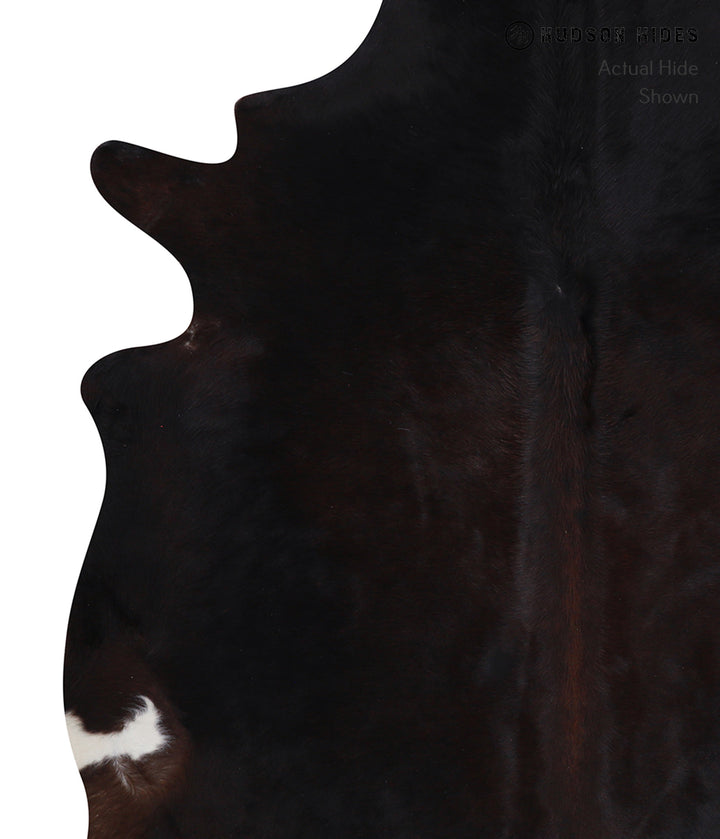 Solid Black X-Large Brazilian Cowhide Rug 7'0"H x 6'9"W #A7429 by Hudson Hides
