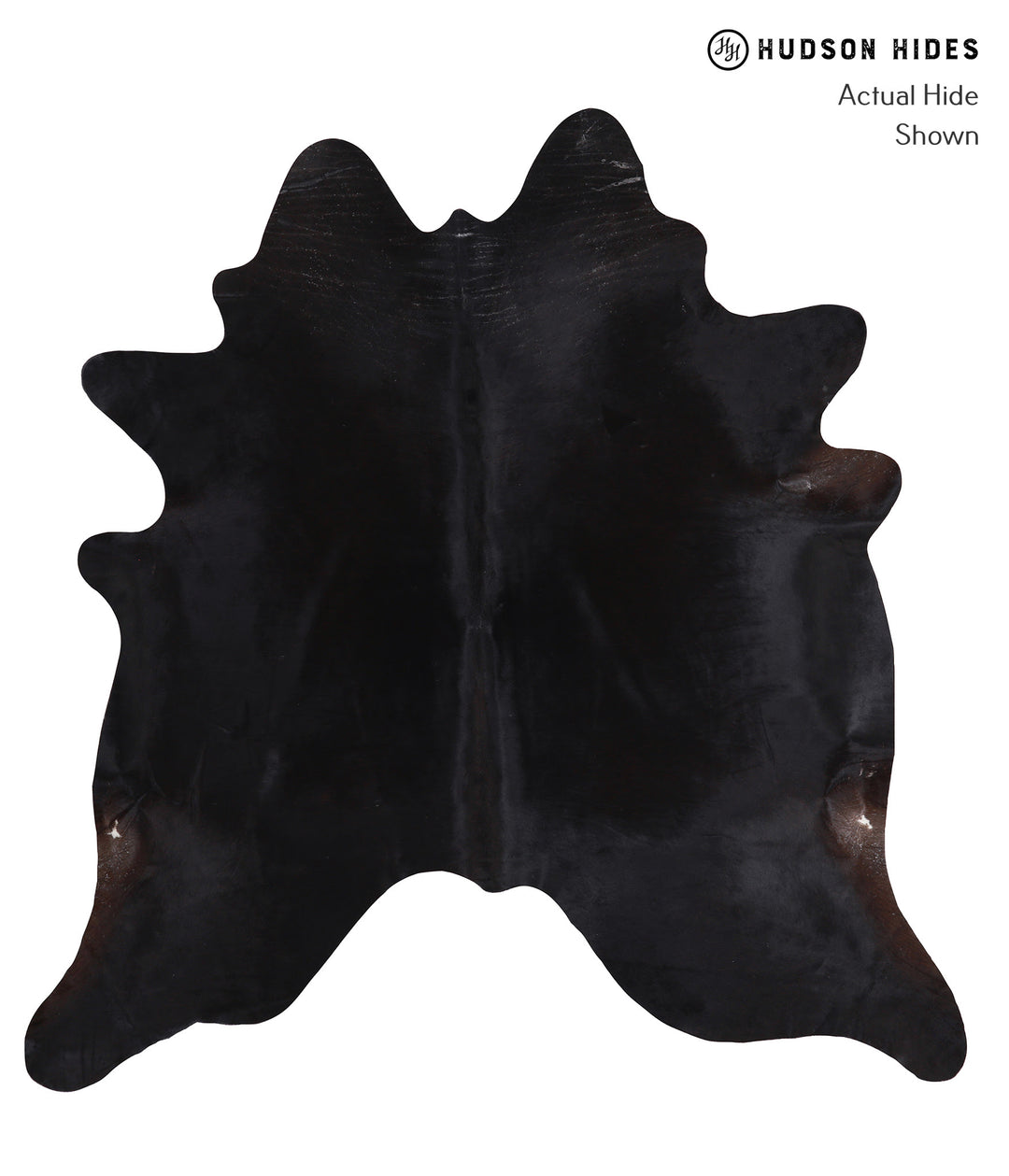 Solid Black X-Large Brazilian Cowhide Rug 6'11"H x 6'8"W #A8615 by Hud