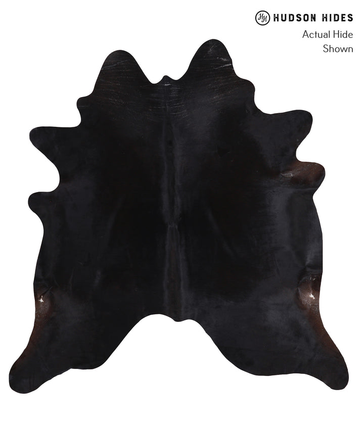Solid Black X-Large Brazilian Cowhide Rug 6'11"H x 6'8"W #A8615 by Hudson Hides