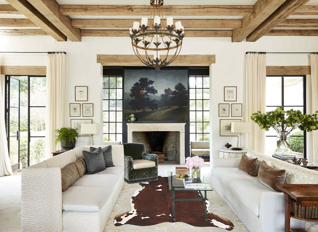 Tricolor X-Large European Cowhide Rug 7'2"H x 6'0"W #B11813 by Hudson