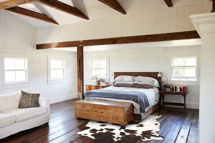 Tricolor X-Large European Cowhide Rug 7'1"H x 6'11"W #B11855 by Hudson Hides